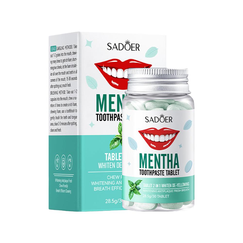 Teeth Whitening Powder - Мятная твердая зубная паста Таблетки Мятные