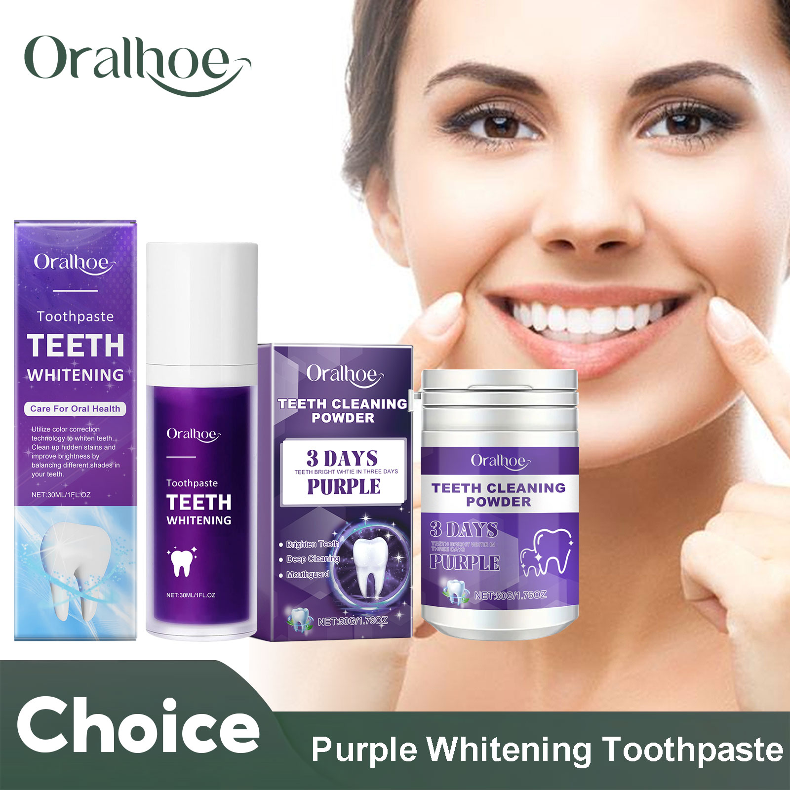 Фиолетовый корректор для отбел – обзор и цена Teeth Whitening Powder