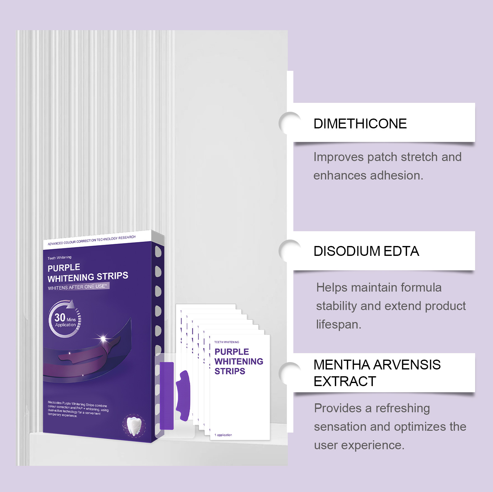 Фиолетовые отбеливающие полоск – обзор и цена Teeth Whitening Ingredients